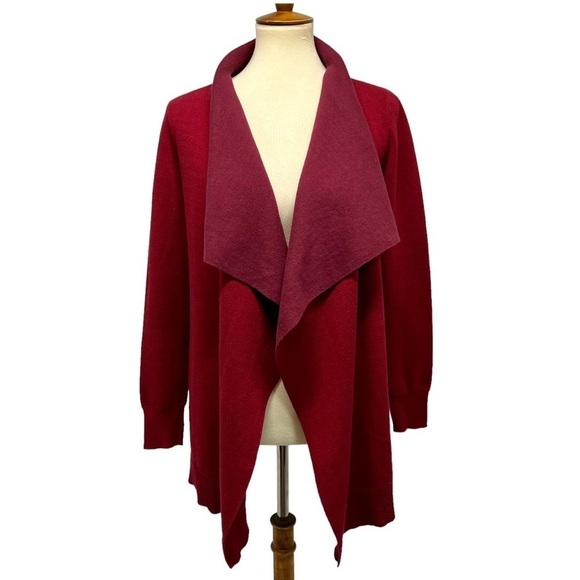 CAbi Cozy Up Maroon Open Front Cardigan Sweater Women’s Medium - Picture 5 of 10